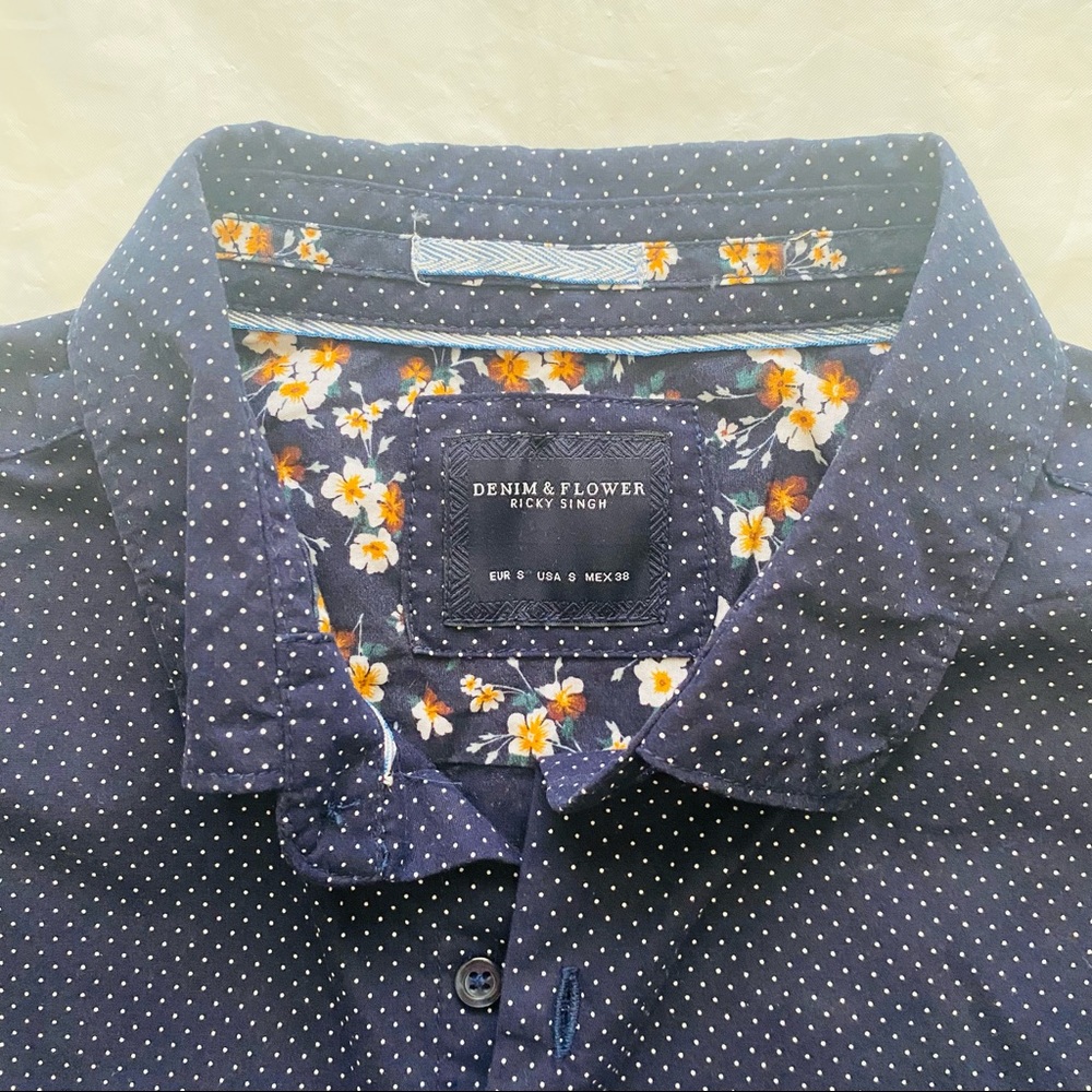 DENIM & FLOWER RiCKY SINGH dark blue shirt - Picture 2 of 5